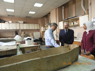 Emil Constantinescu în vizită la Muzeul de Egiptologie din Cairo
