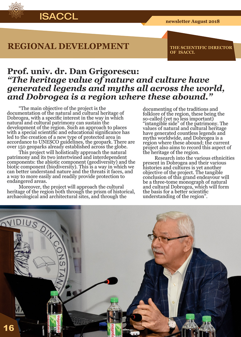 The Institute for Advanced Studies in Levant Culture and Civilization Centre of Excellence of the World Academy of Art & Science newsletter August 2018