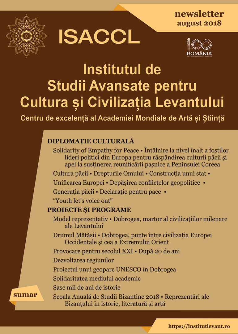 Institutul de Studii Avansate pentru Cultura și Civilizația Levantului - newsletter august 2018
