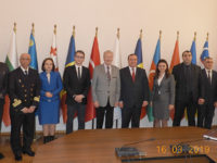 Emil Constantinescu în vizită la sediul TRACECA, Baku, Azerbaidjan