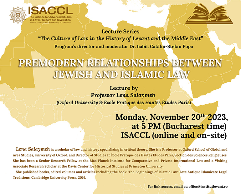 Cătălin-Ștefan Popa Premodern relationships between Jewish and Islamic law – Lecture by Professor Lena Salaymeh